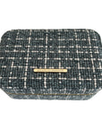 Large Tweed Jewellery Box-Light Blue