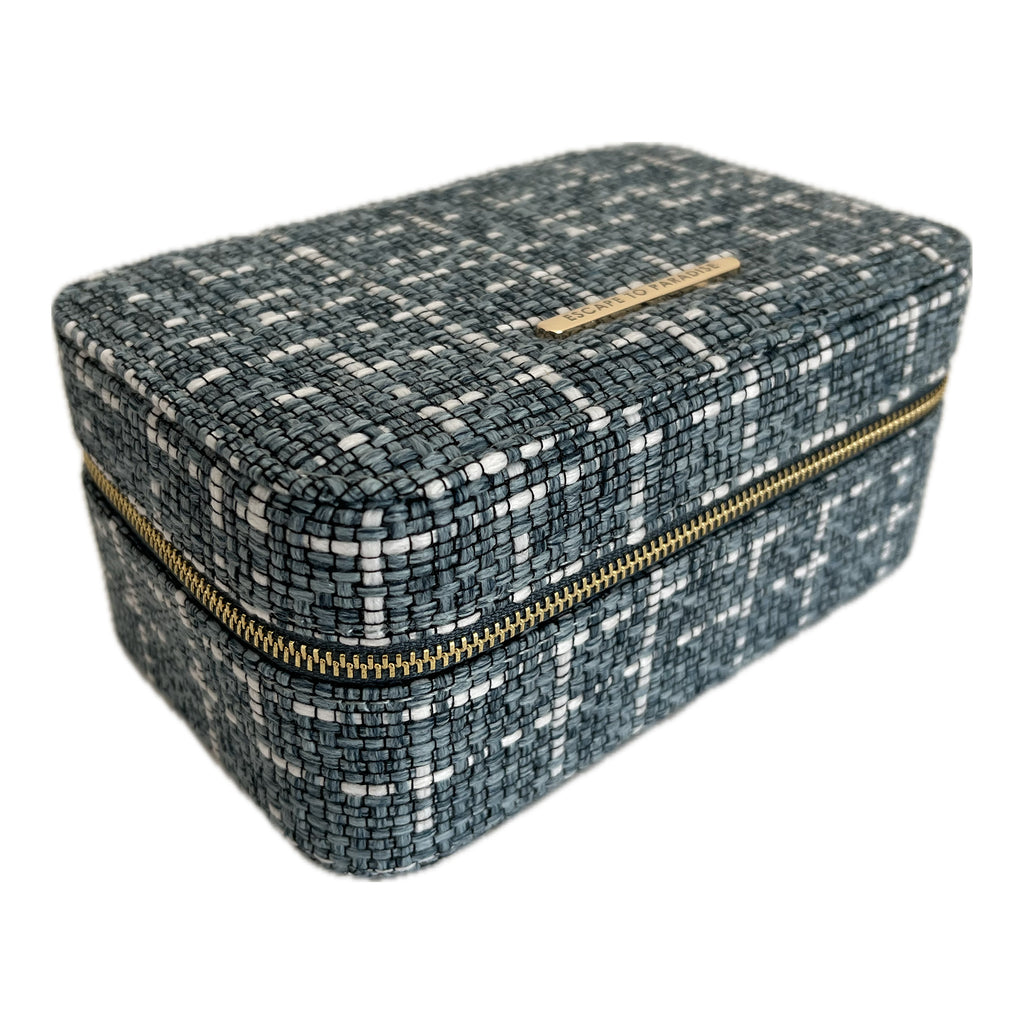 Large Tweed Jewellery Box-Light Blue – Escape to Paradise