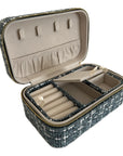 Large Tweed Jewellery Box-Light Blue