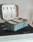 Large Tweed Jewellery Box-Light Blue
