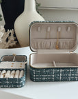 Large Tweed Jewellery Box-Light Blue