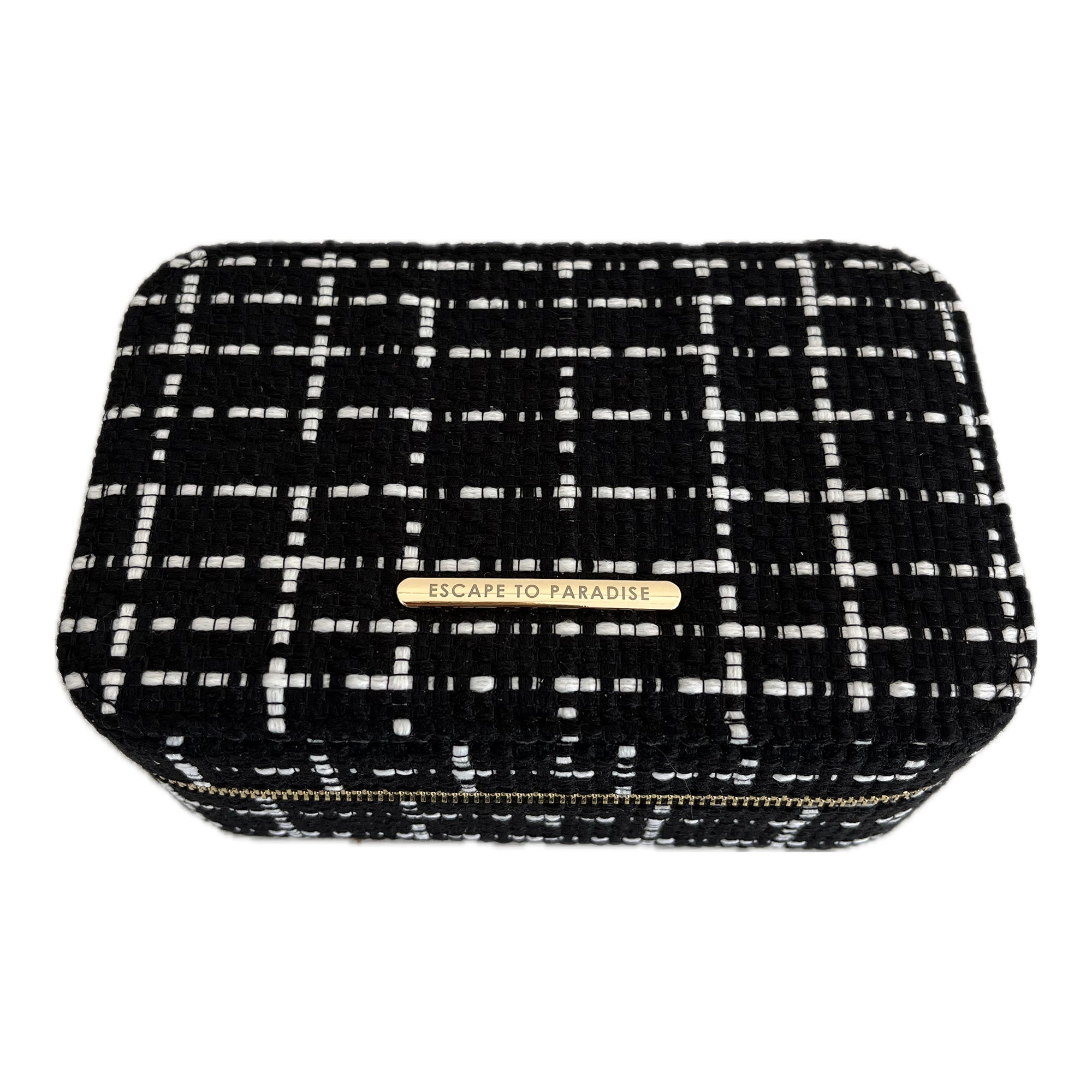 Large Tweed Jewellery Box-Black
