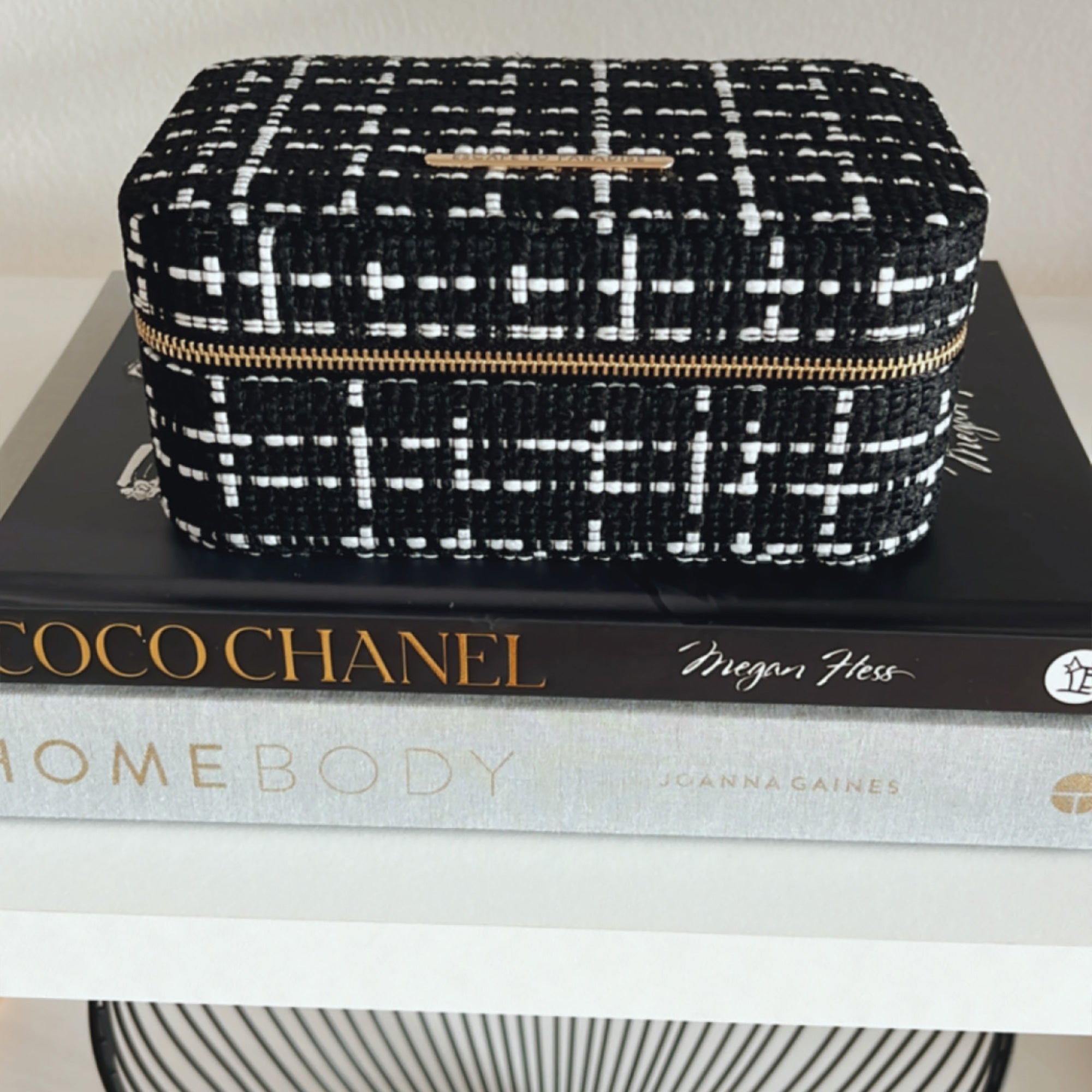 Large Tweed Jewellery Box-Black