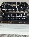 Large Tweed Jewellery Box-Black
