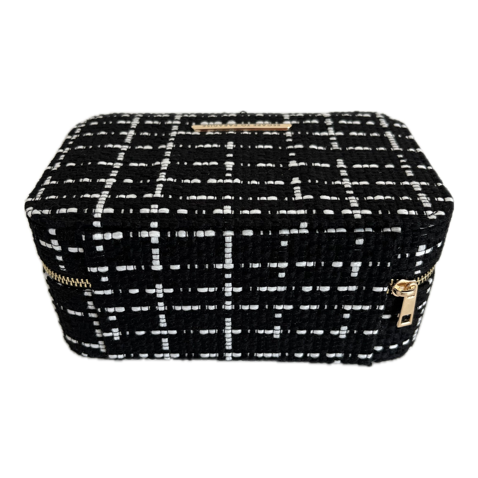 Large Tweed Jewellery Box-Black