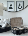 Large Tweed Jewellery Box-Black