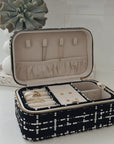 Large Tweed Jewellery Box-Black
