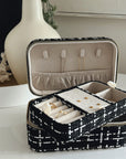 Large Tweed Jewellery Box-Black