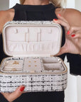 Large Tweed Jewellery Box-Cream