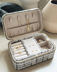 Large Tweed Jewellery Box-Cream