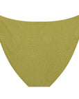 Thin Tie Side Bikini Bottom-Embossed Geo Palms Olive