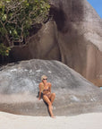 Bandeau Bikini Bottom-Embossed Chocolate Shells