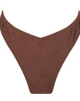Bandeau Bikini Bottom-Embossed Chocolate Shells