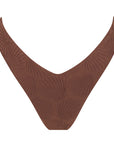 Bandeau Bikini Bottom-Embossed Chocolate Shells