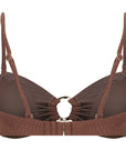 Bandeau Bikini Top-Embossed Chocolate Shells