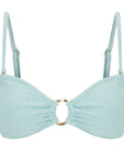 Bandeau Bikini Top-Embossed Mint Shells