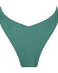 Bandeau Bikini Bottom-Embossed Green Shells