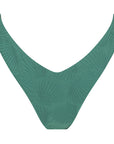 Bandeau Bikini Bottom-Embossed Green Shells