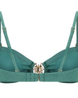 Bandeau Bikini Top-Embossed Green Shells