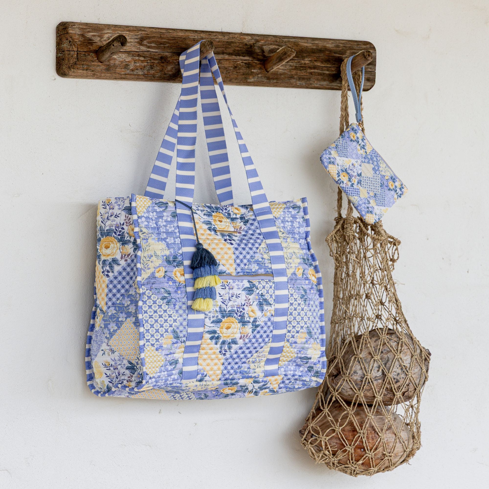 Striped Beach Bag-Lovely Lavender
