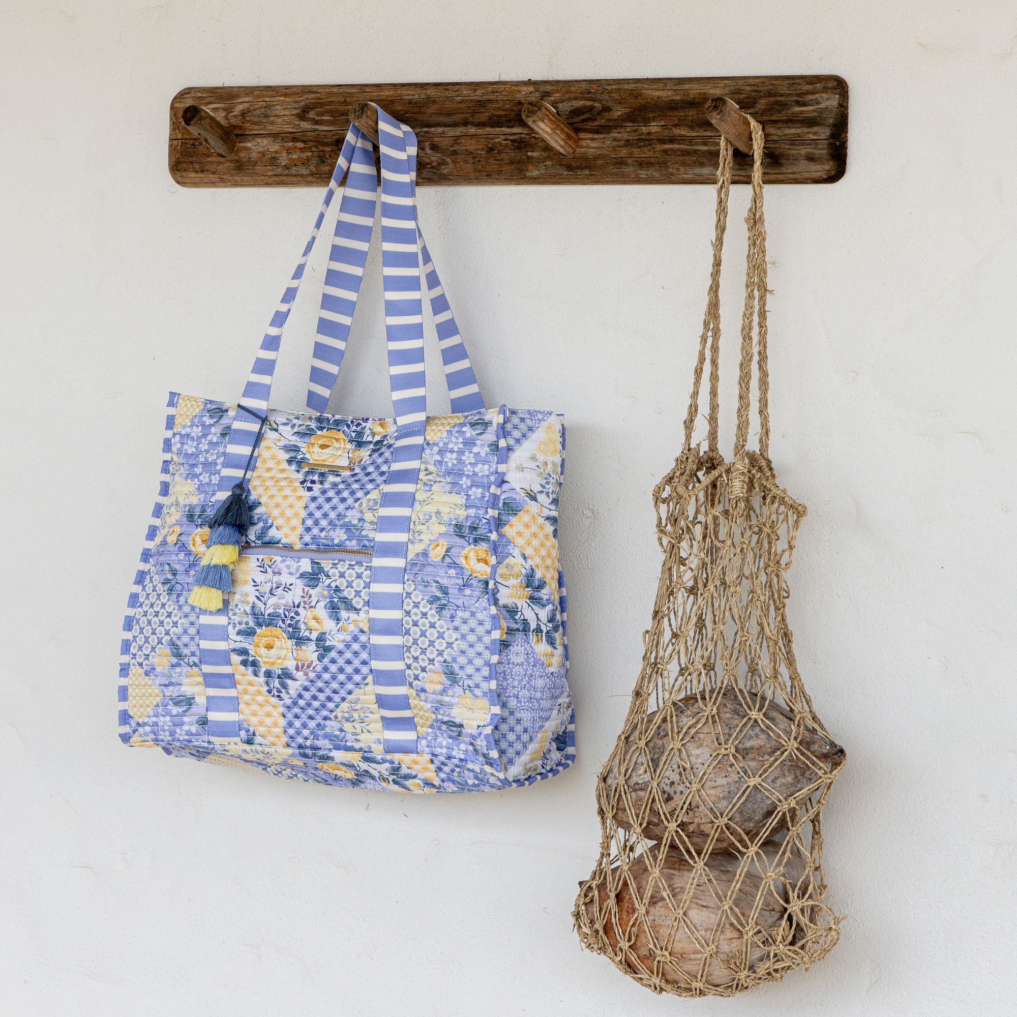 Striped Beach Bag-Lovely Lavender