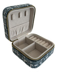 Small Tweed Jewellery Box-Light Blue