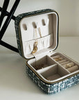 Small Tweed Jewellery Box-Light Blue
