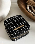 Small Tweed Jewellery Box-Black