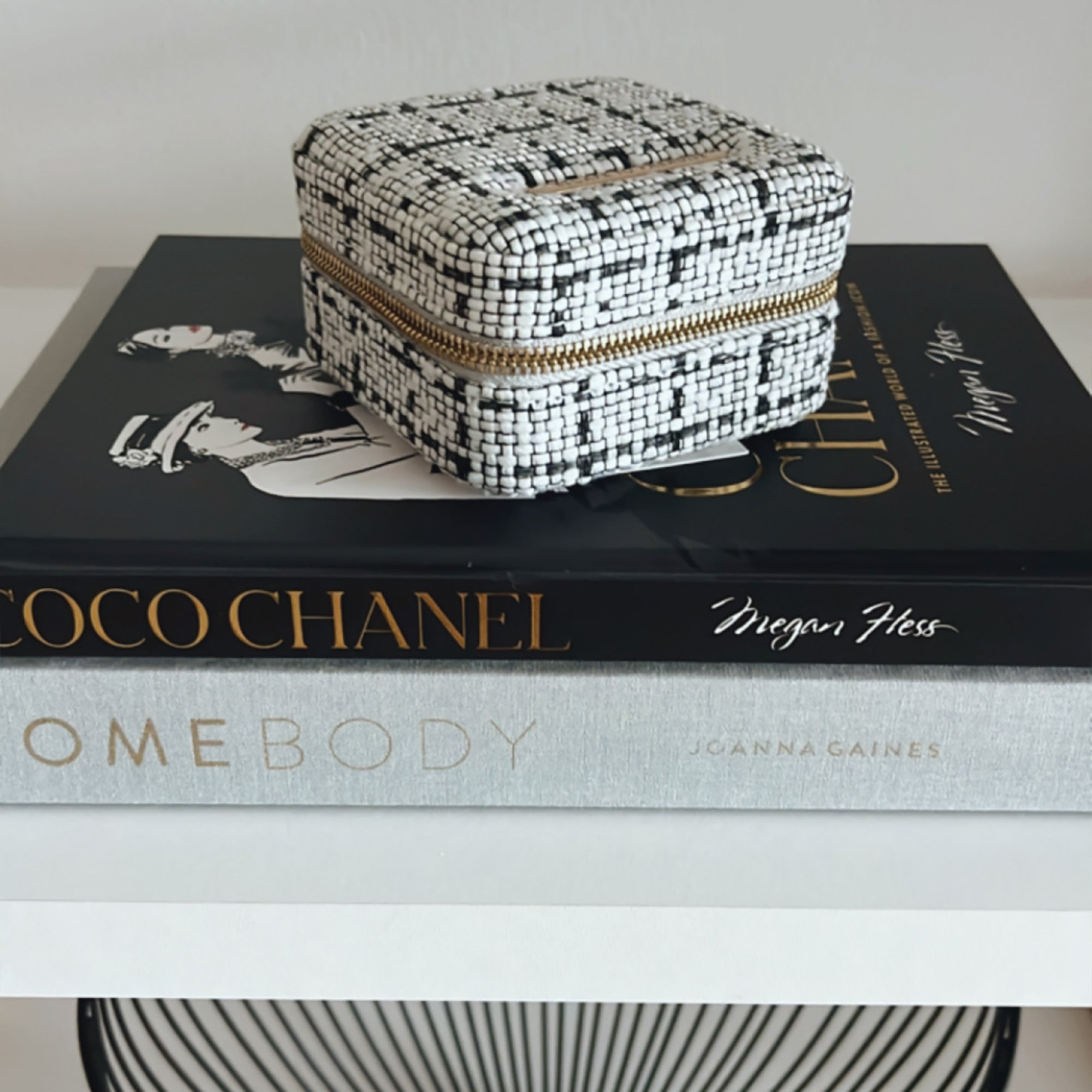 Small Tweed Jewellery Box-Cream
