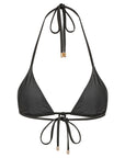 Triangle Bikini Top-Ribbed Black