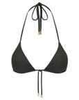 Triangle Bikini Top-Ribbed Black