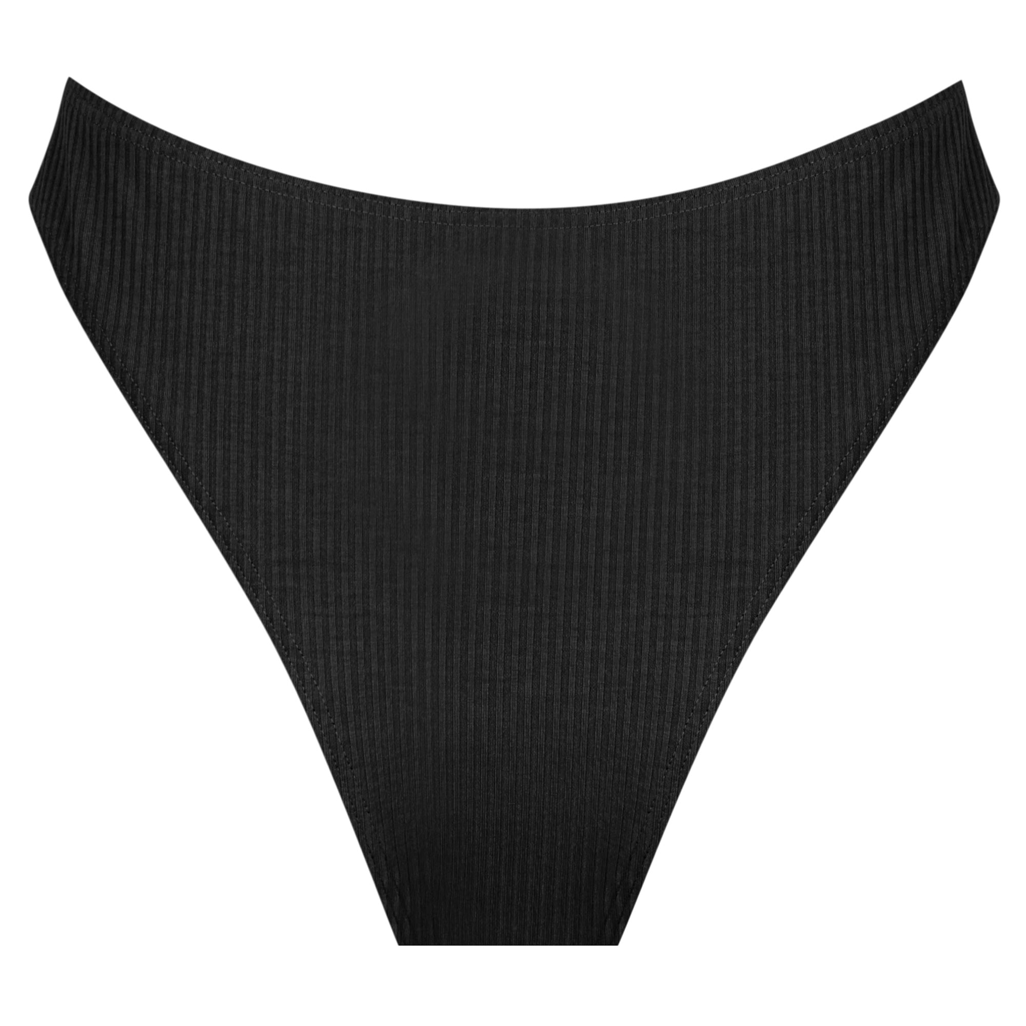 Simple Bikini Bottom-Ribbed Black