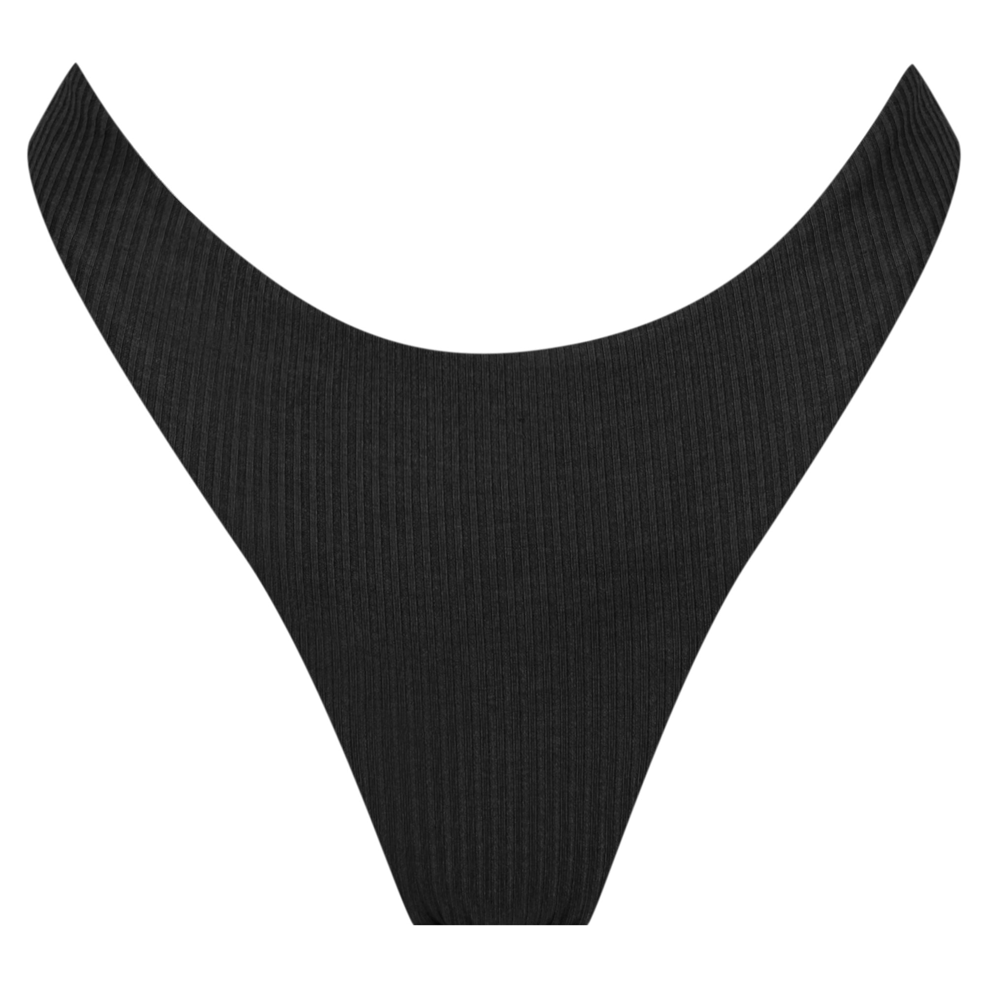 Simple Bikini Bottom-Ribbed Black