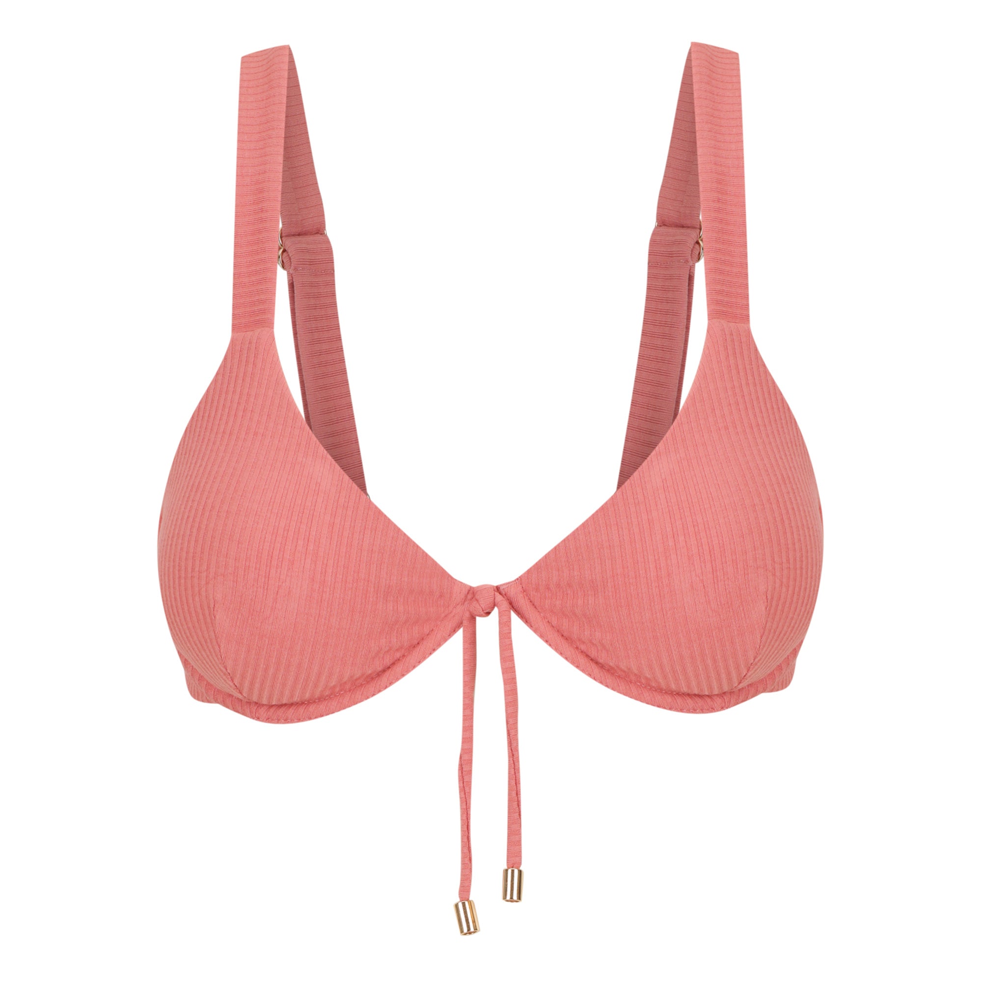 Underwire Bikini Top-Ribbed Blush