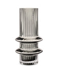 Ribbed Layered Tall Glass Vase-Medium-Grey