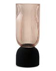 Ribbed Hourglass Vase-Medium-Champagne
