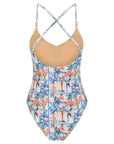 Cross Back One Piece-Positano Sun