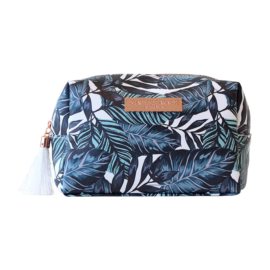 Saffiano Rectangle Boxy Cosmetic Bag-Atoll