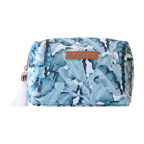 Saffiano Rectangle Boxy Cosmetic Bag-Atoll