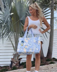 Striped Beach Bag-Lovely Lavender