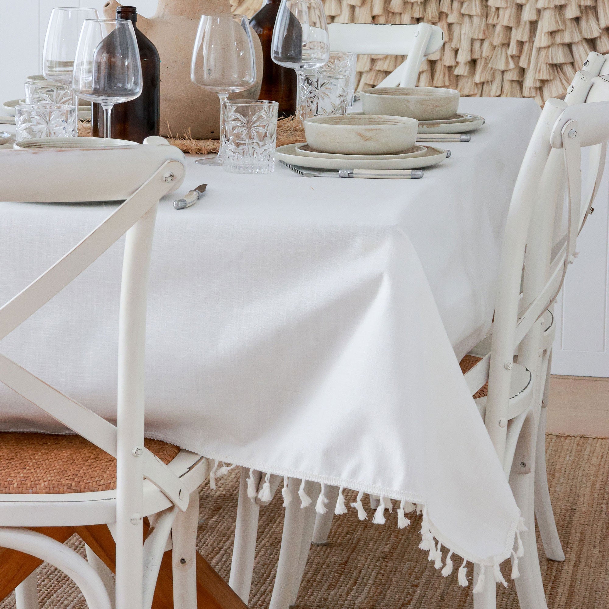 Tablecloth-Check Seafoam-250cm x 142cm