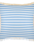 Cushion Cover-Coastal Fringe-Hampton Stripe Pale Blue-60cm x 60cm