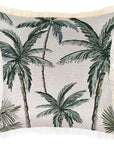 Cushion Cover-Coastal Fringe-Palm Tree Paradise Natural-45cm x 45cm
