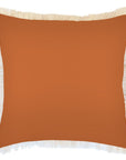 Cushion Cover-Coastal Fringe-Solid Burnt Orange-60cm x 60cm