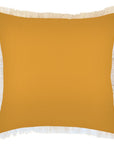 Cushion Cover-Coastal Fringe-Solid Yellow White-60cm x 60cm