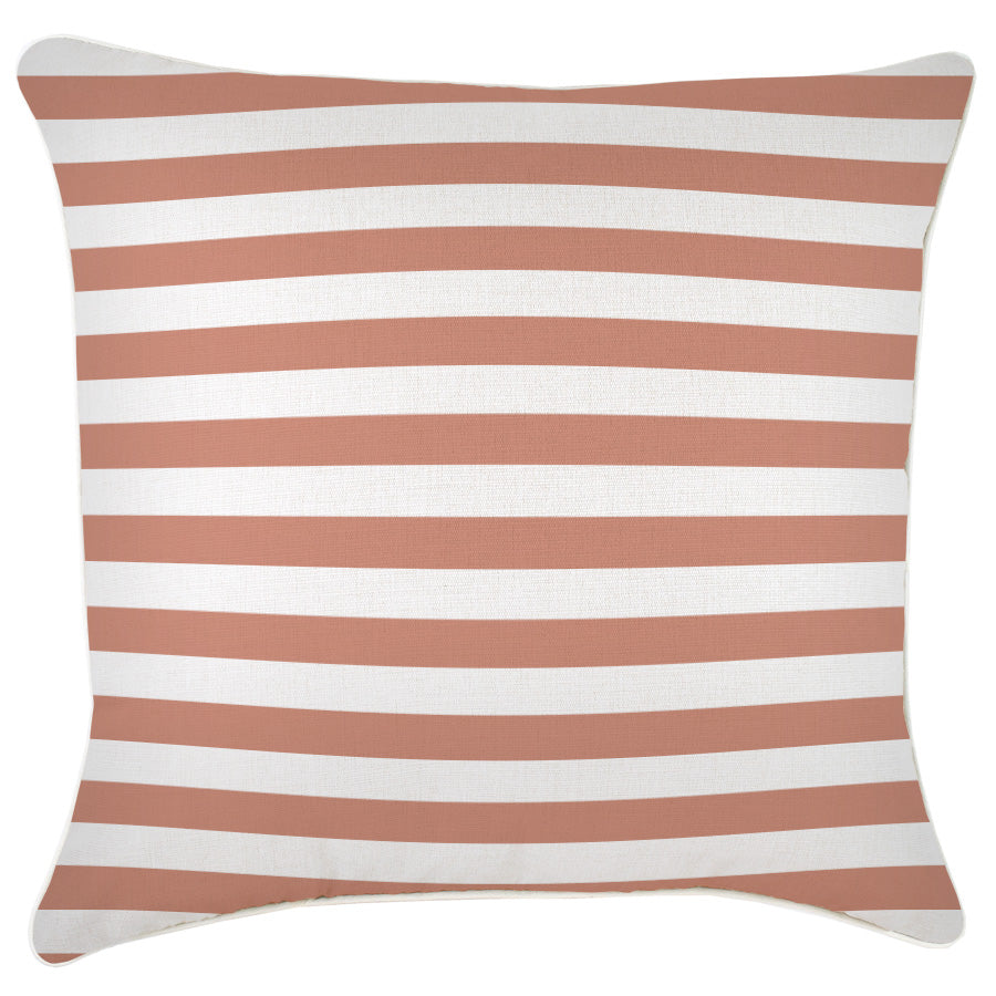 Cushion Cover-Coastal Piping-Villa Stripe Dusty Pink-60cm x60cm