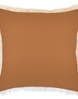 Cushion Cover-Coastal Fringe-Solid Rust-60cm x 60cm