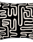 Cushion Cover-With Black Piping-Maze Black-60cm x 60cm