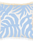 Cushion Cover-Coastal Fringe-Casa Palms Blue White-45cm x 45cm