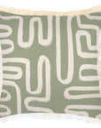 Cushion Cover-Coastal Fringe-Maze Sage-45cm x 45cm